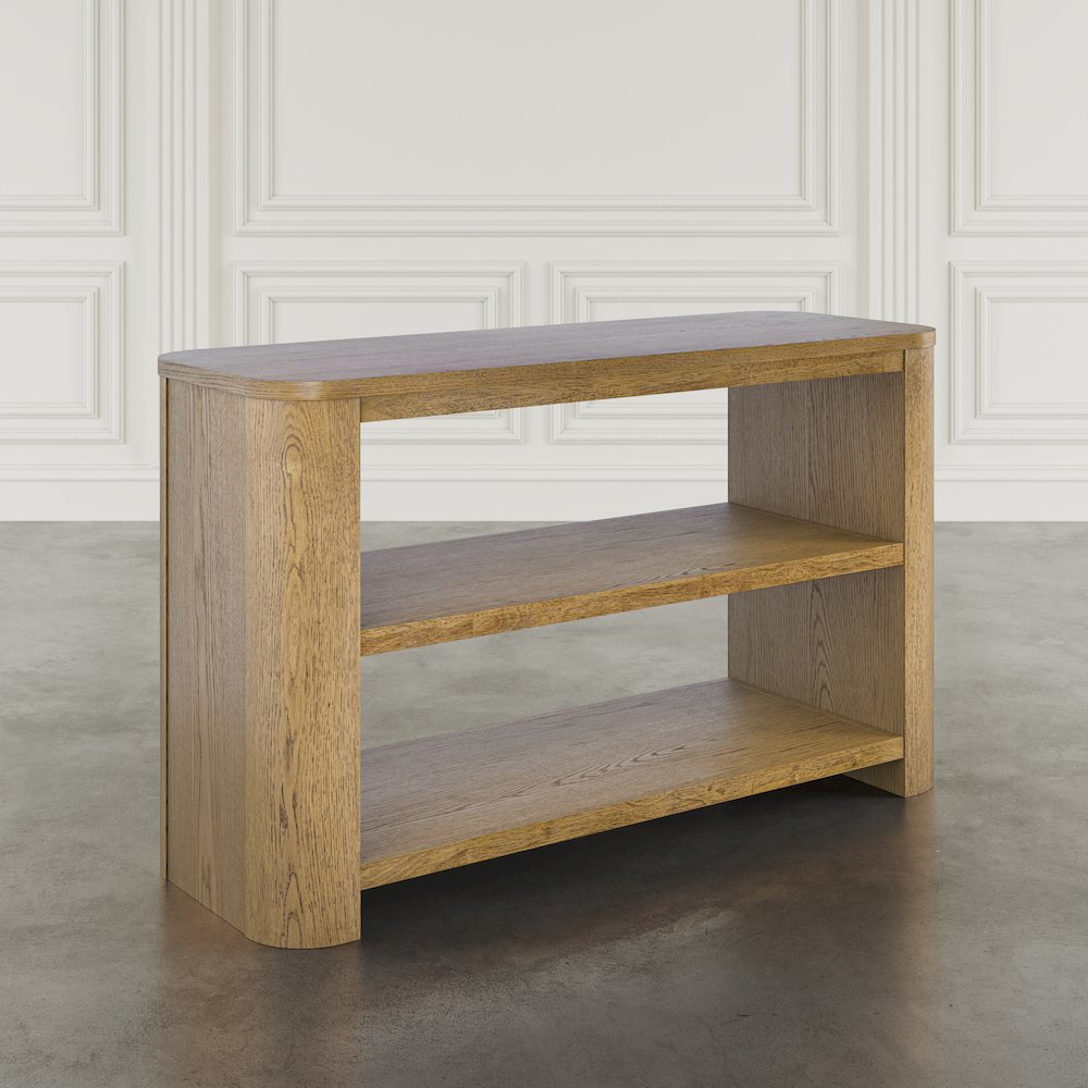 Janzen 50" Contemporary Modern Sofa Console Table with Open Storage Shelves. Picture 7