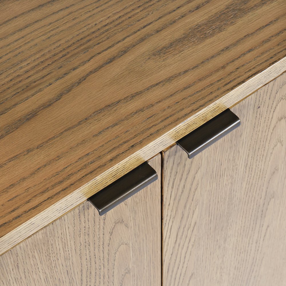 68" Minimalist Modern Curved Storage Console TV Cabinet with Adjustable Shelves. Picture 3