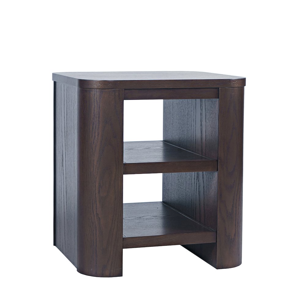 Janzen Contemporary Modern End Table with Open Storage and Rounded Corners. Picture 3