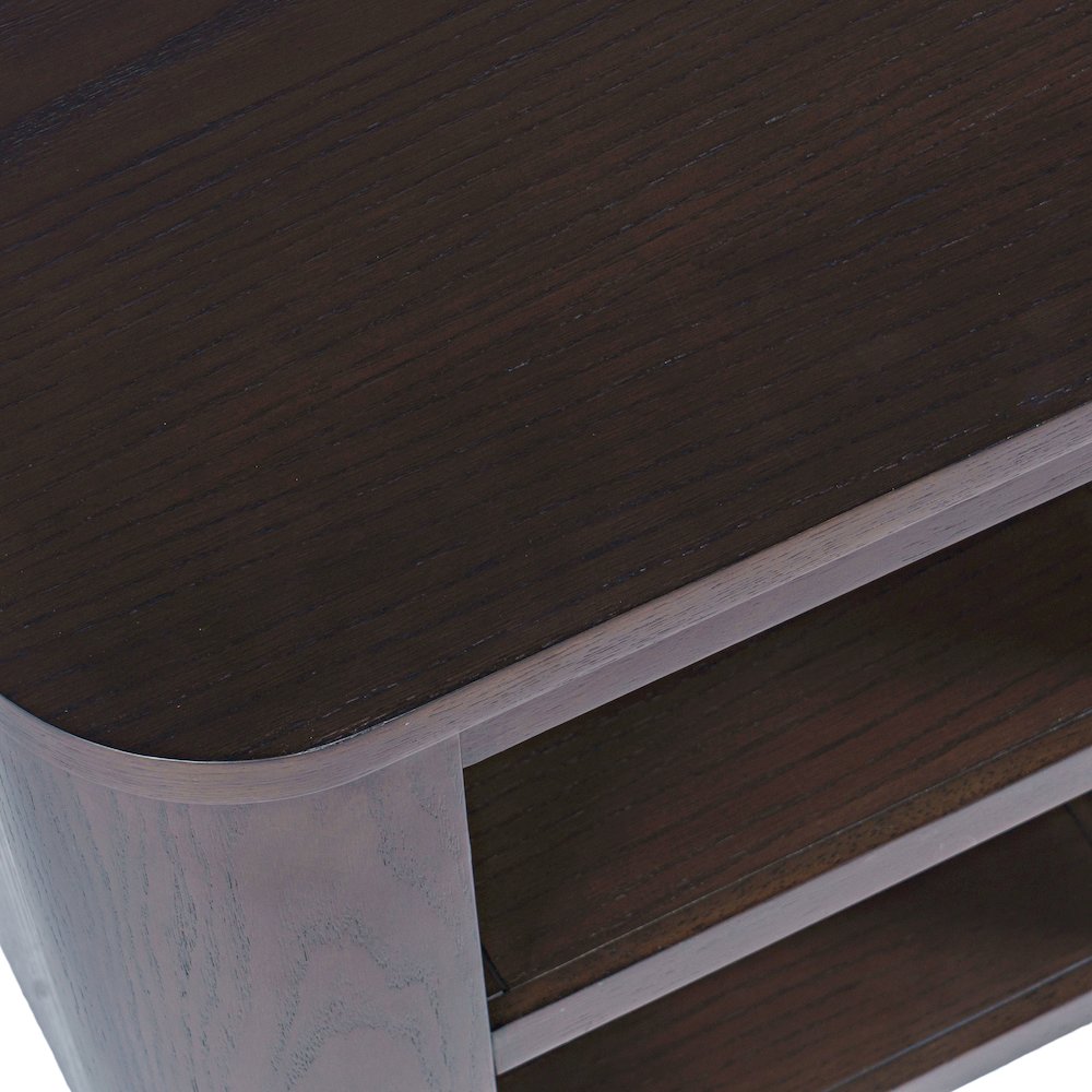 Janzen Contemporary Modern End Table with Open Storage and Rounded Corners. Picture 4