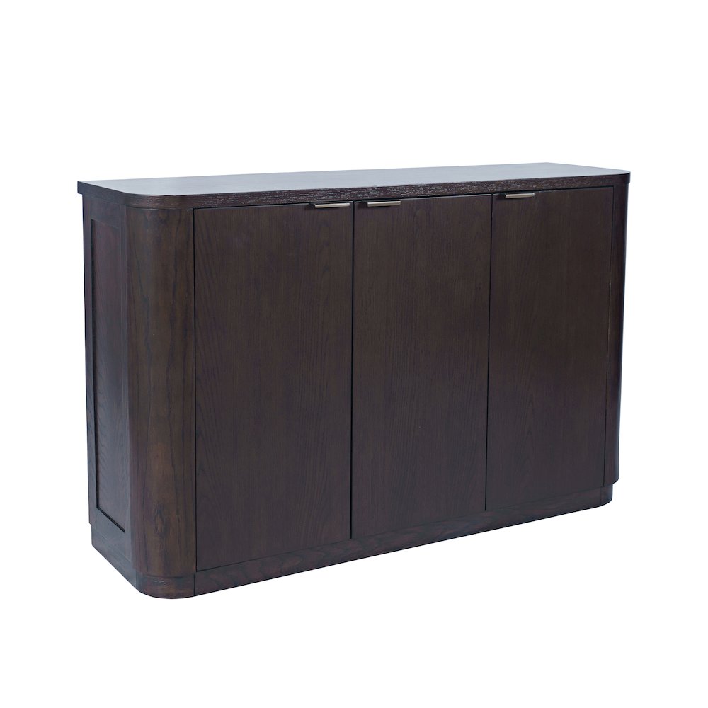 50" Minimalist Modern Curved Storage Console TV Cabinet with Adjustable Shelves. Picture 2