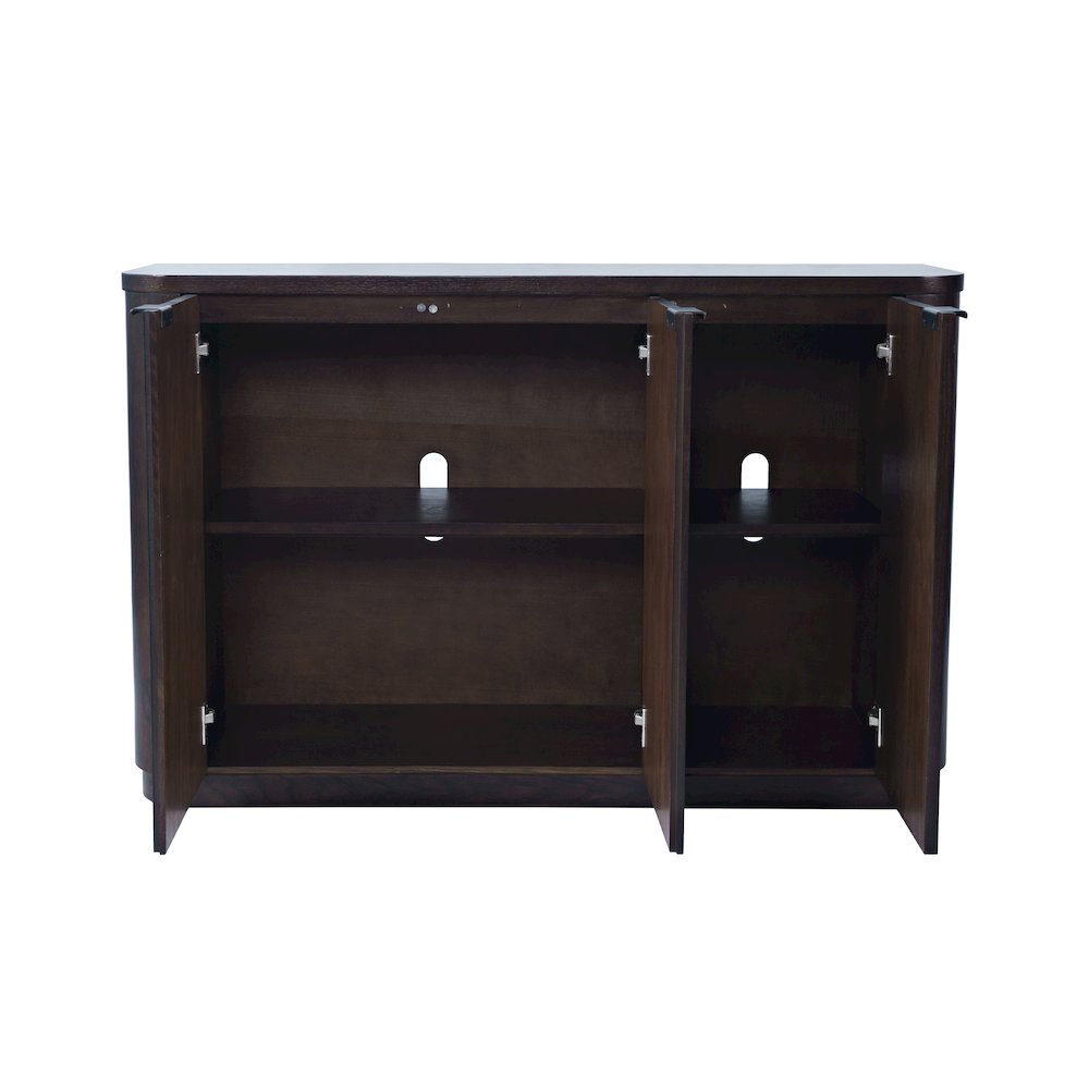 50" Minimalist Modern Curved Storage Console TV Cabinet with Adjustable Shelves. Picture 3
