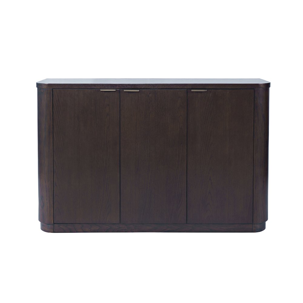 50" Minimalist Modern Curved Storage Console TV Cabinet with Adjustable Shelves. Picture 1