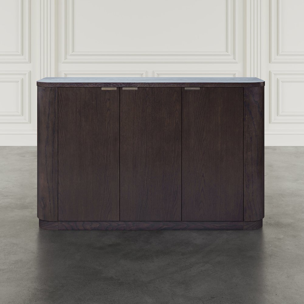 50" Minimalist Modern Curved Storage Console TV Cabinet with Adjustable Shelves. Picture 10