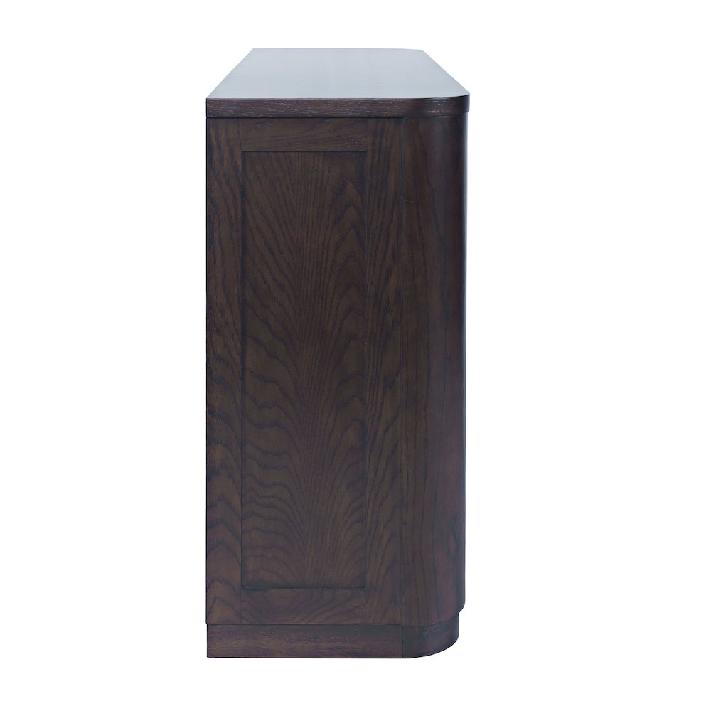 50" Minimalist Modern Curved Storage Console TV Cabinet with Adjustable Shelves. Picture 5