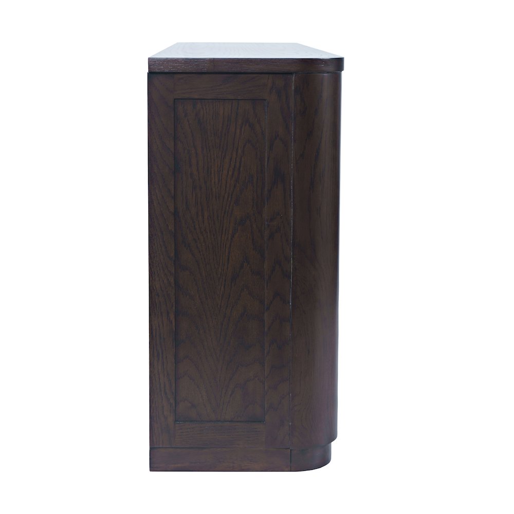 68" Minimalist Modern Curved Storage Console TV Cabinet with Adjustable Shelves. Picture 5