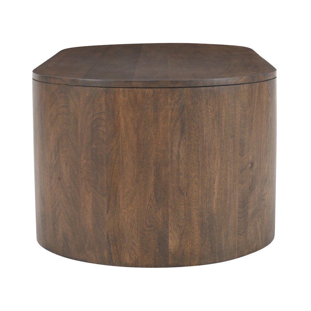 Luna 48" Modern Architectural Pedestal Curved Coffee Table. Picture 4