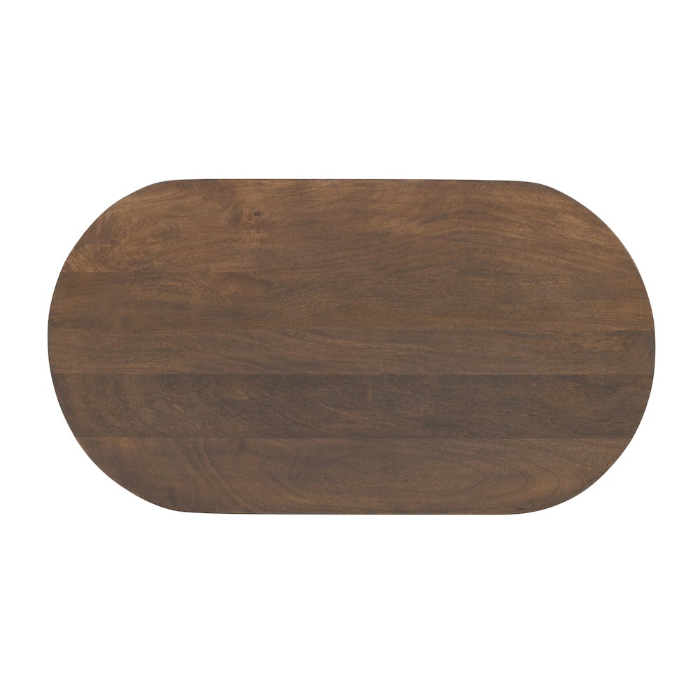 Luna 48" Modern Architectural Pedestal Curved Coffee Table. Picture 6