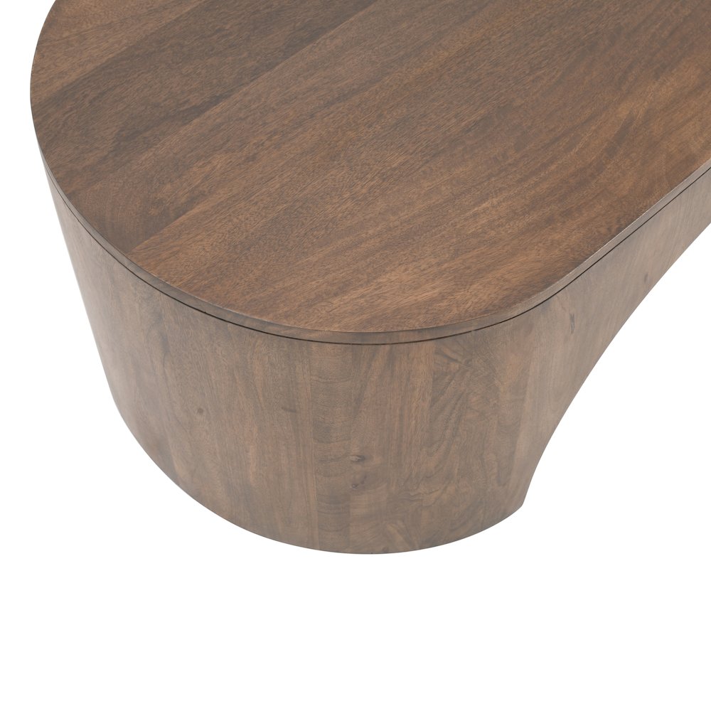 Luna 48" Modern Architectural Pedestal Curved Coffee Table. Picture 3