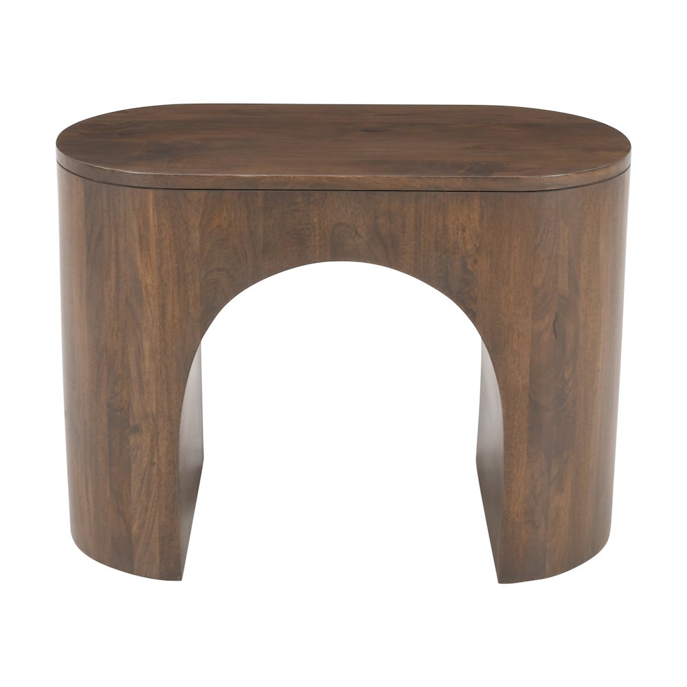 Luna Modern Architectural Pedestal Curved End Table. Picture 1