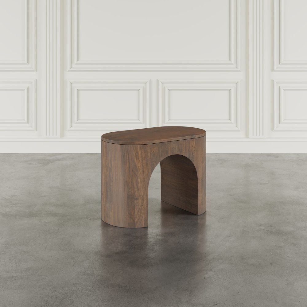Luna Modern Architectural Pedestal Curved End Table. Picture 8
