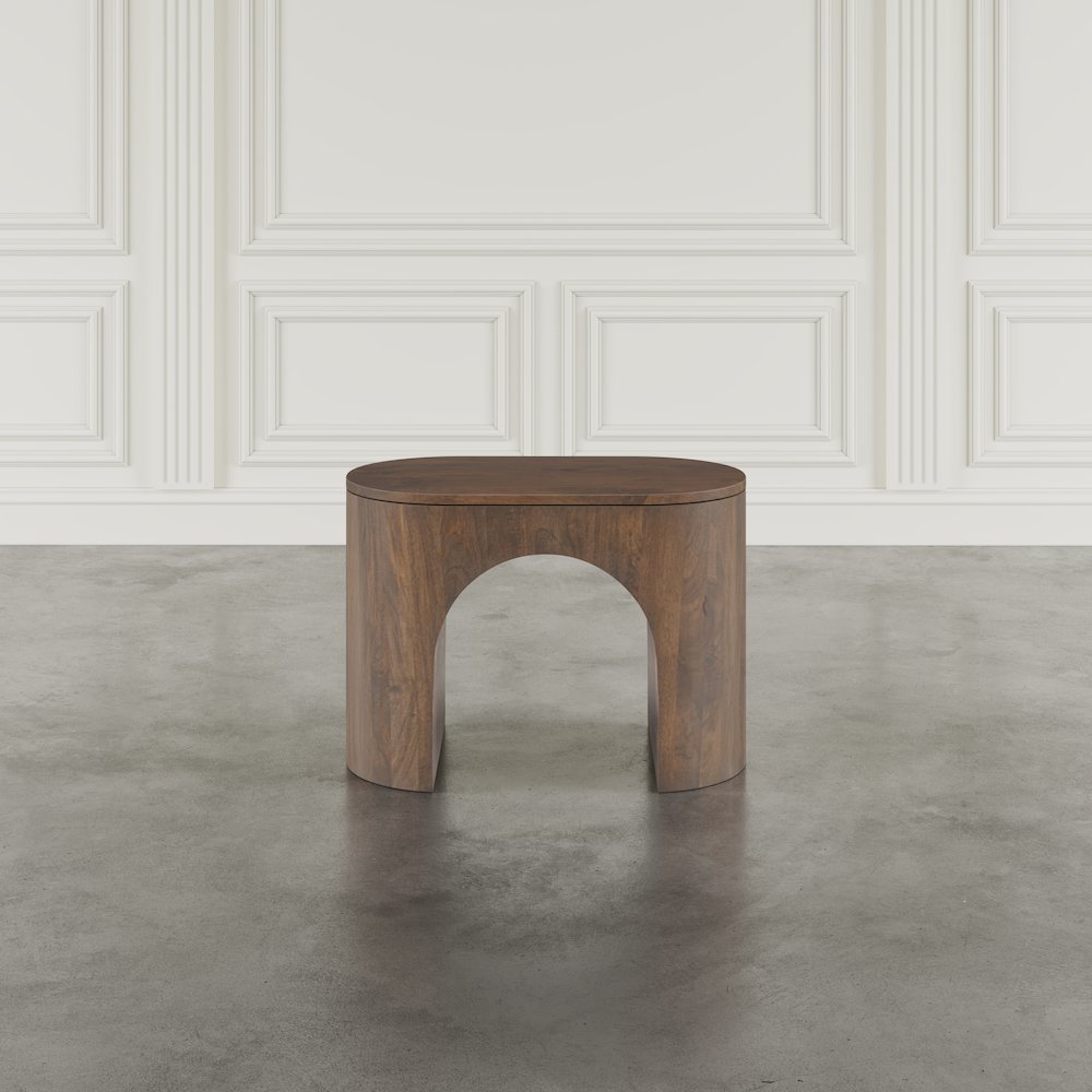 Luna Modern Architectural Pedestal Curved End Table. Picture 7