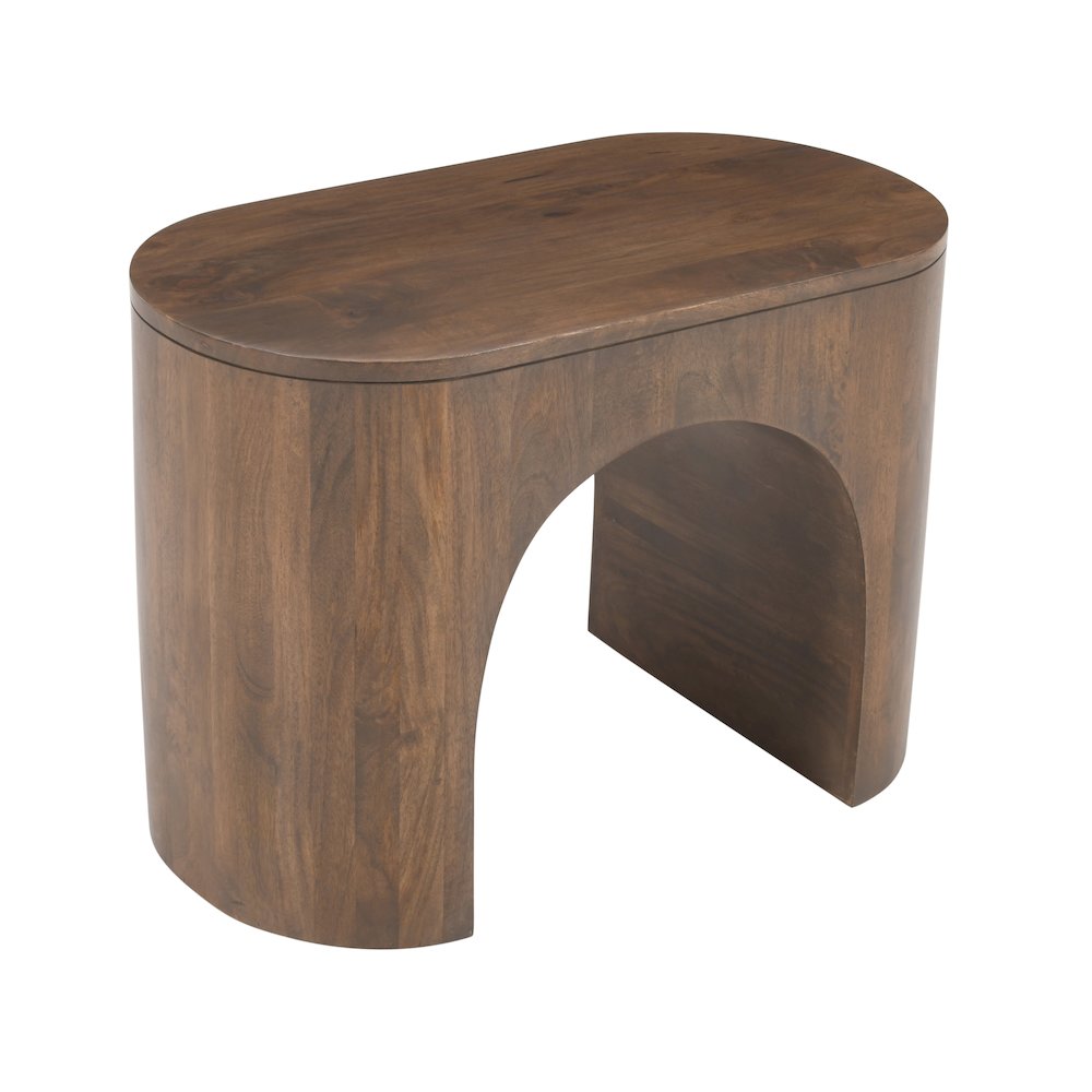 Luna Modern Architectural Pedestal Curved End Table. Picture 2