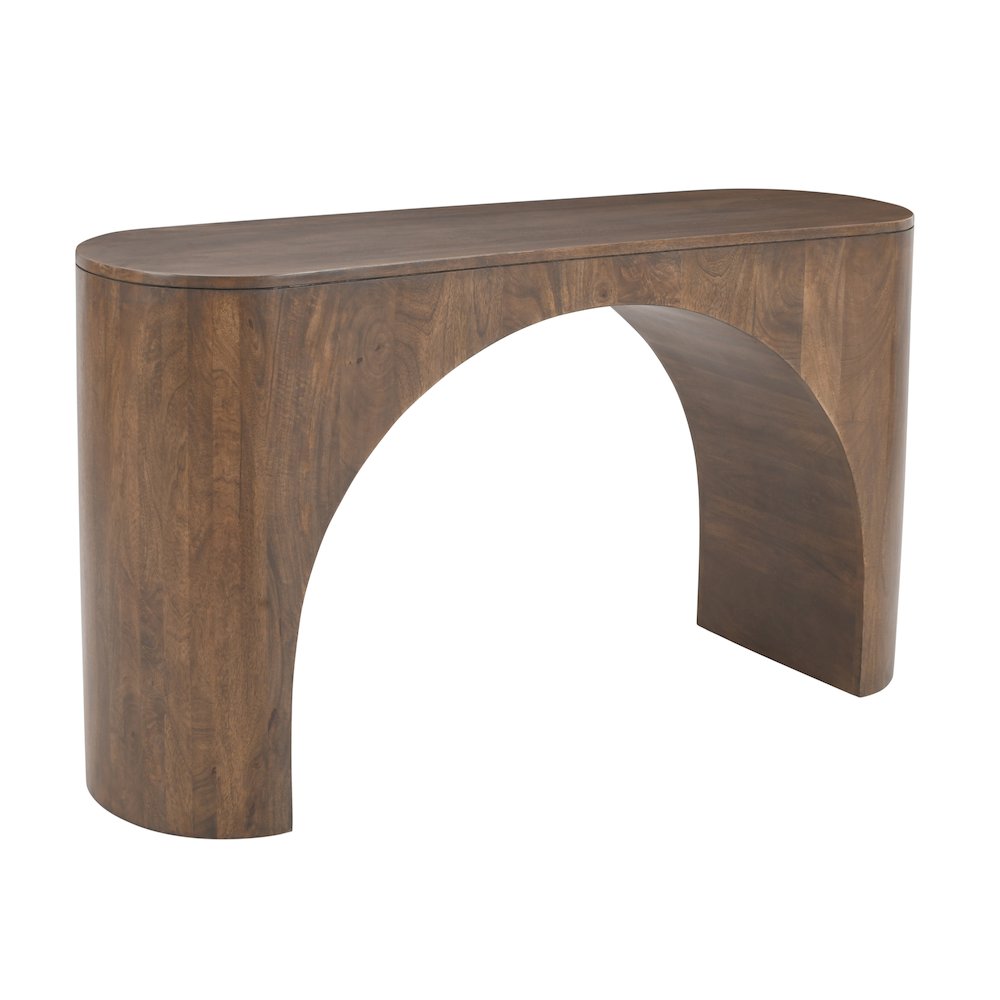 Luna Modern Architectural Pedestal Curved Console Sofa Table. Picture 2
