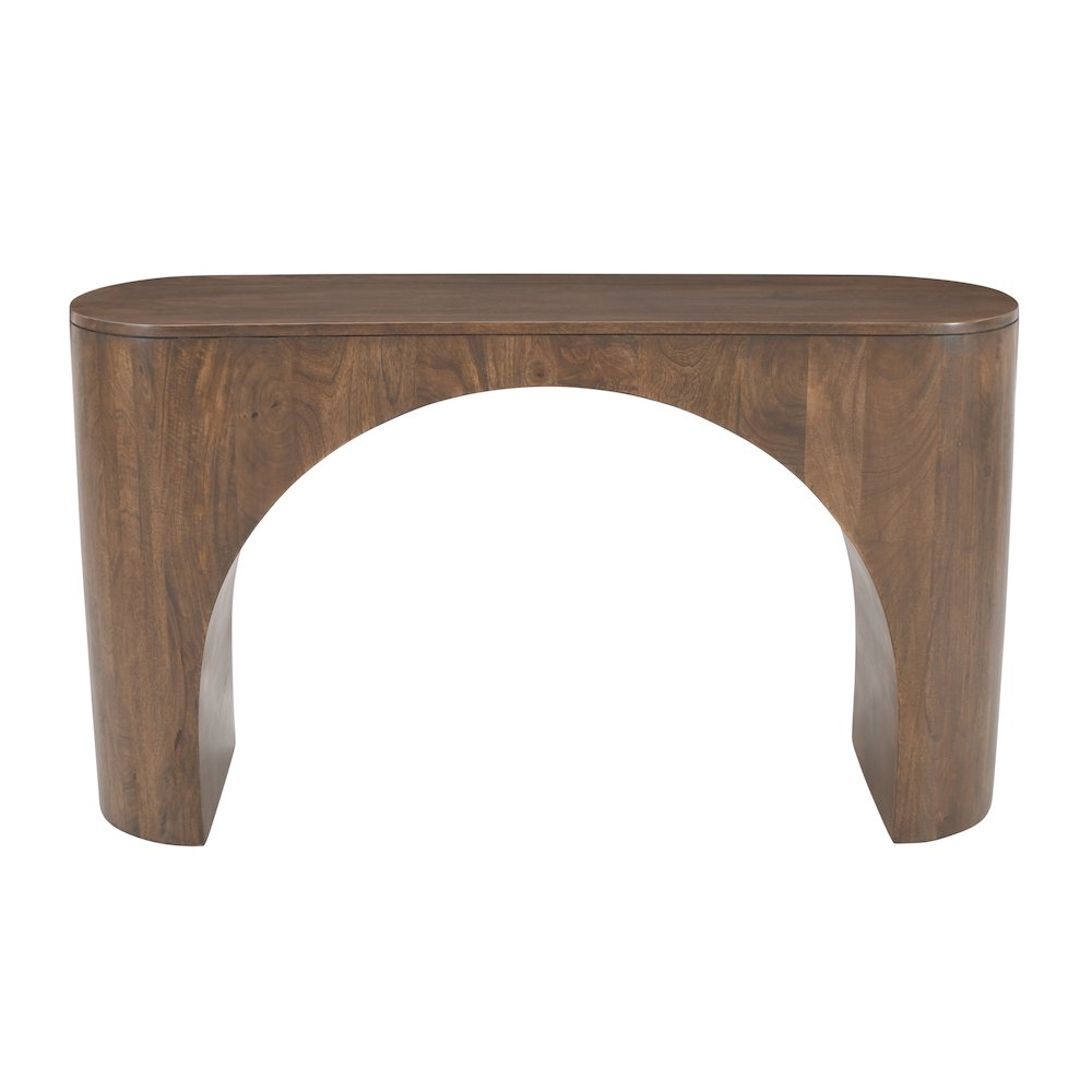 Luna Modern Architectural Pedestal Curved Console Sofa Table. Picture 1