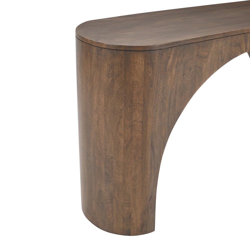 Luna Modern Architectural Pedestal Curved Console Sofa Table. Picture 4