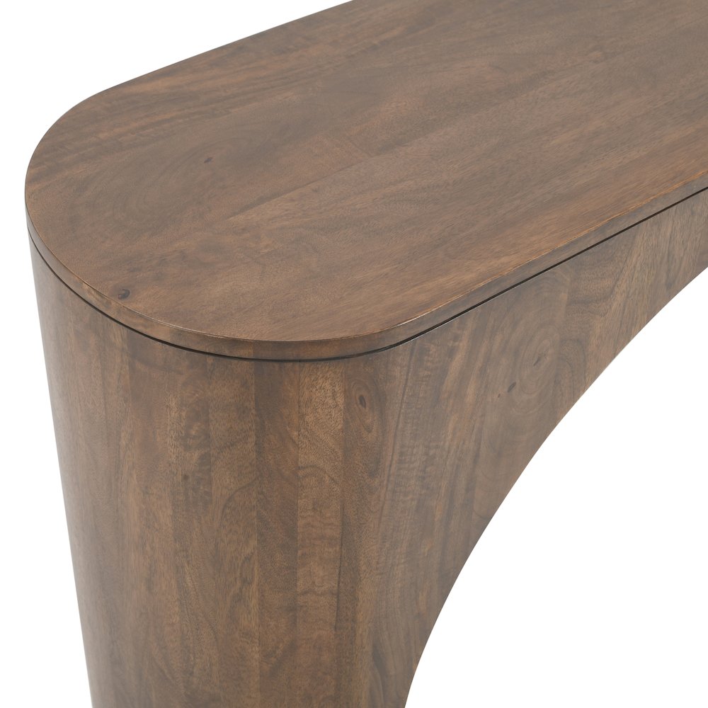 Luna Modern Architectural Pedestal Curved Console Sofa Table. Picture 3