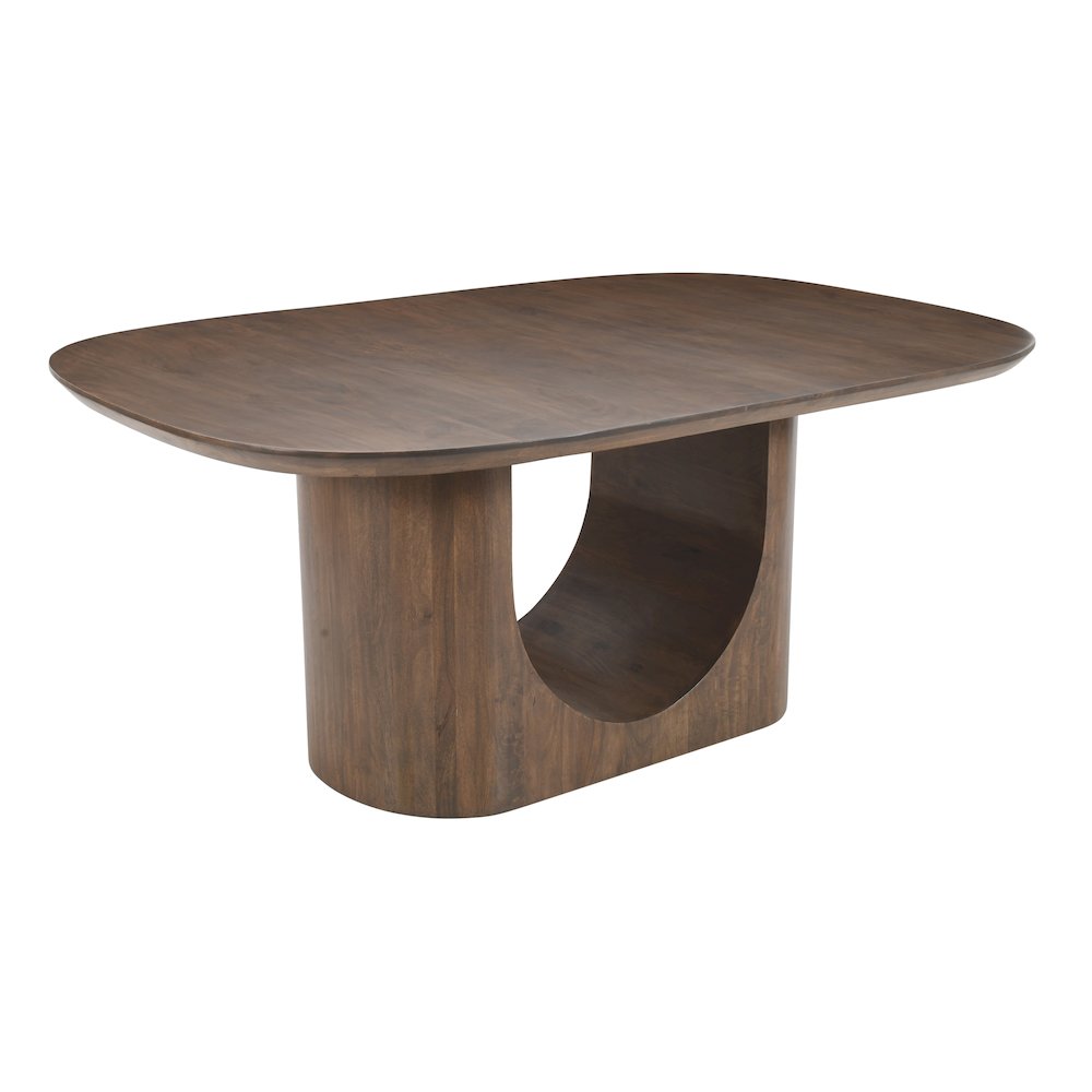 Luna 70" Modern Architectural Pedestal Curved Dining Table. Picture 2