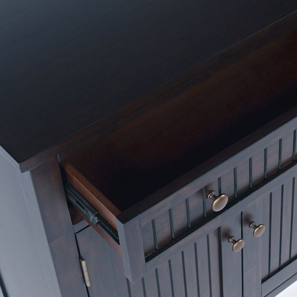 32" Slat Panel Door Accent Cabinet -Transitional Storage with Adjustable Shelves. Picture 3