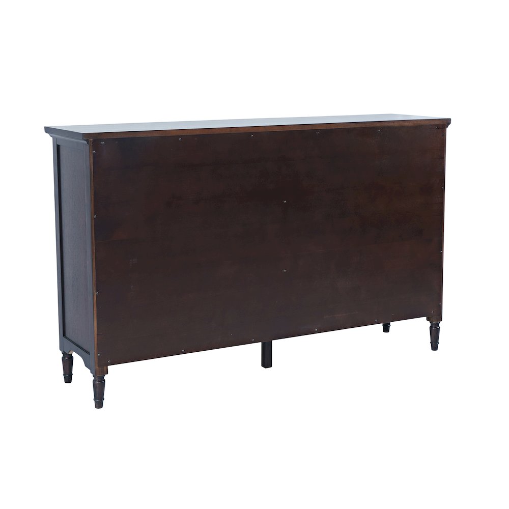 58" Slat Panel Door Sideboard Cabinet - Transitional Storage, Adjustable Shelves. Picture 2