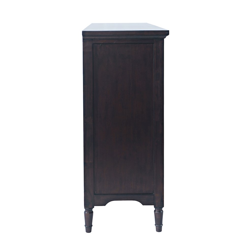 58" Slat Panel Door Sideboard Cabinet - Transitional Storage, Adjustable Shelves. Picture 5