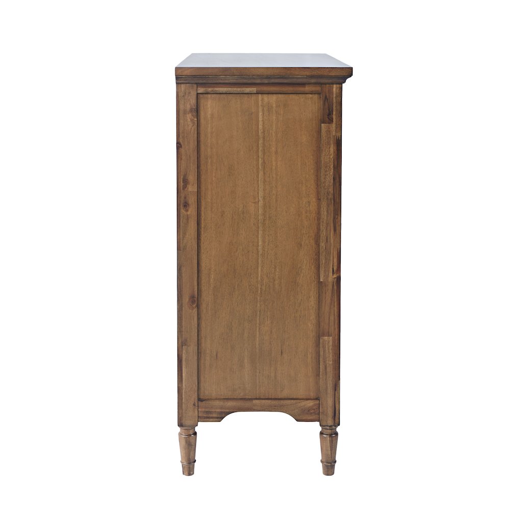 32" Slat Panel Door Accent Cabinet -Transitional Storage with Adjustable Shelves. Picture 5