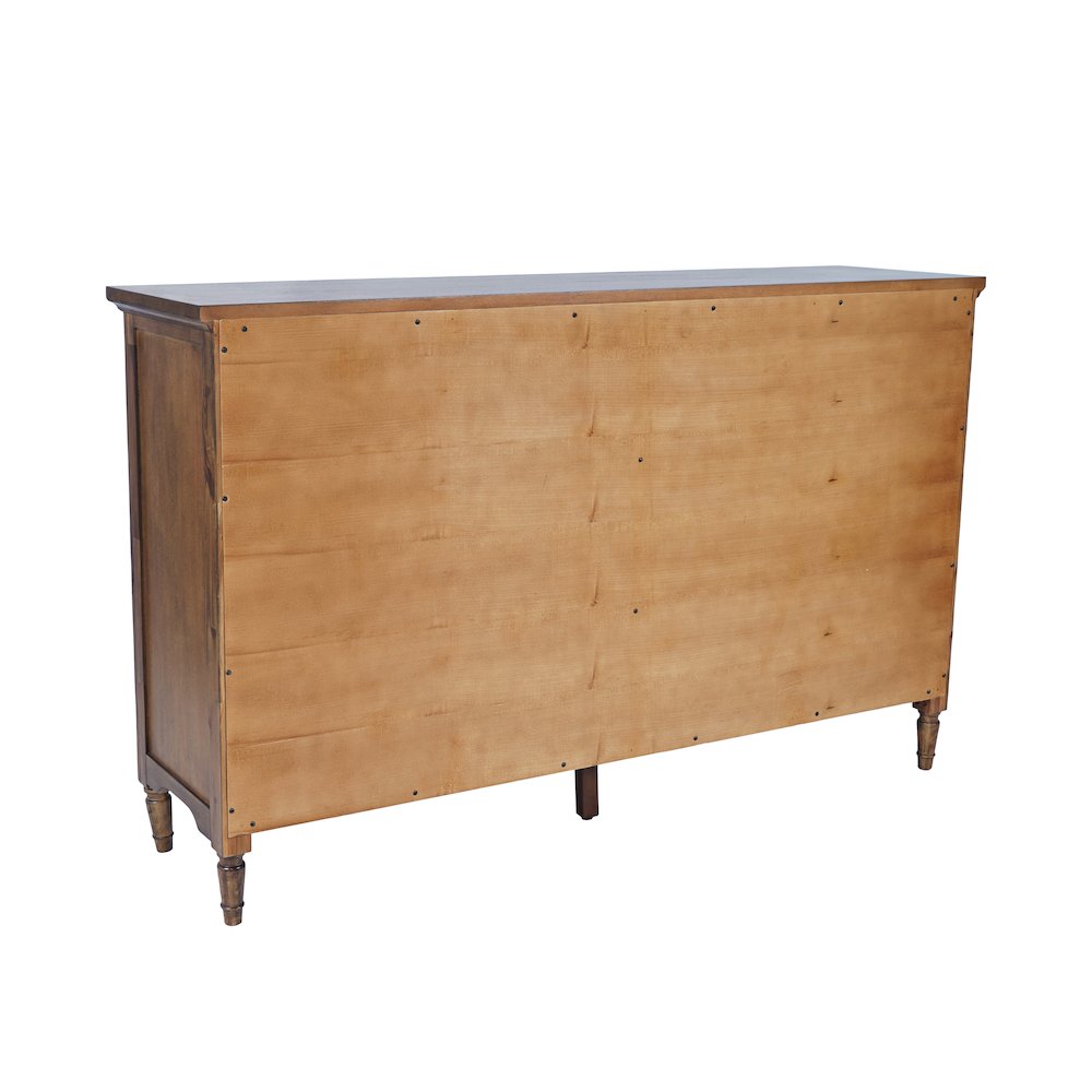 58" Slat Panel Door Sideboard Cabinet - Transitional Storage, Adjustable Shelves. Picture 7