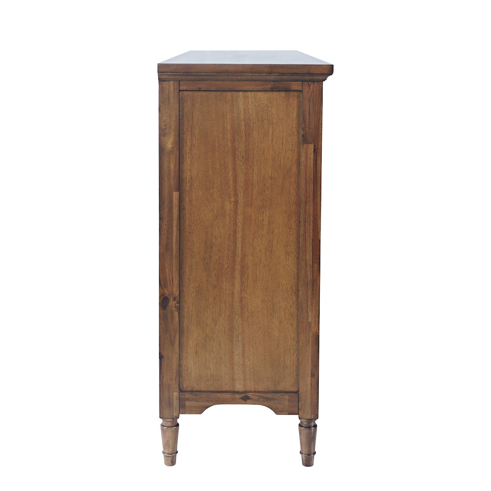 58" Slat Panel Door Sideboard Cabinet - Transitional Storage, Adjustable Shelves. Picture 5