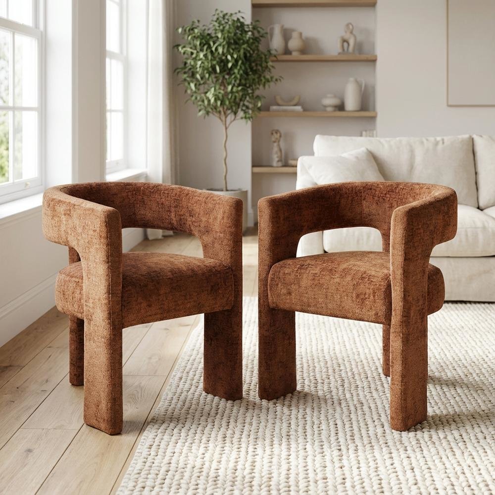 Gwen Modern Luxury Jacquard Fabric Sculpture Armchair - Set of 2. Picture 9