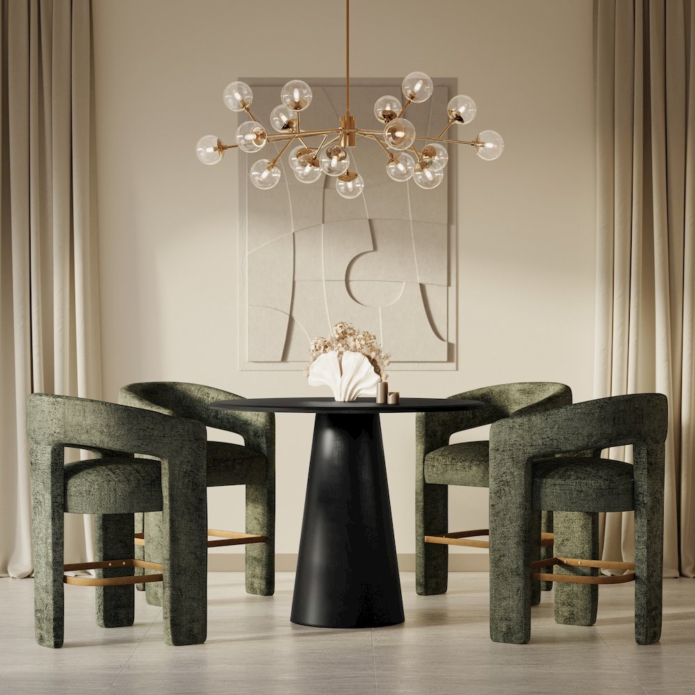 Gwen Modern Luxury Jacquard Fabric Upholstered Sculpture Counter Stool. Picture 9