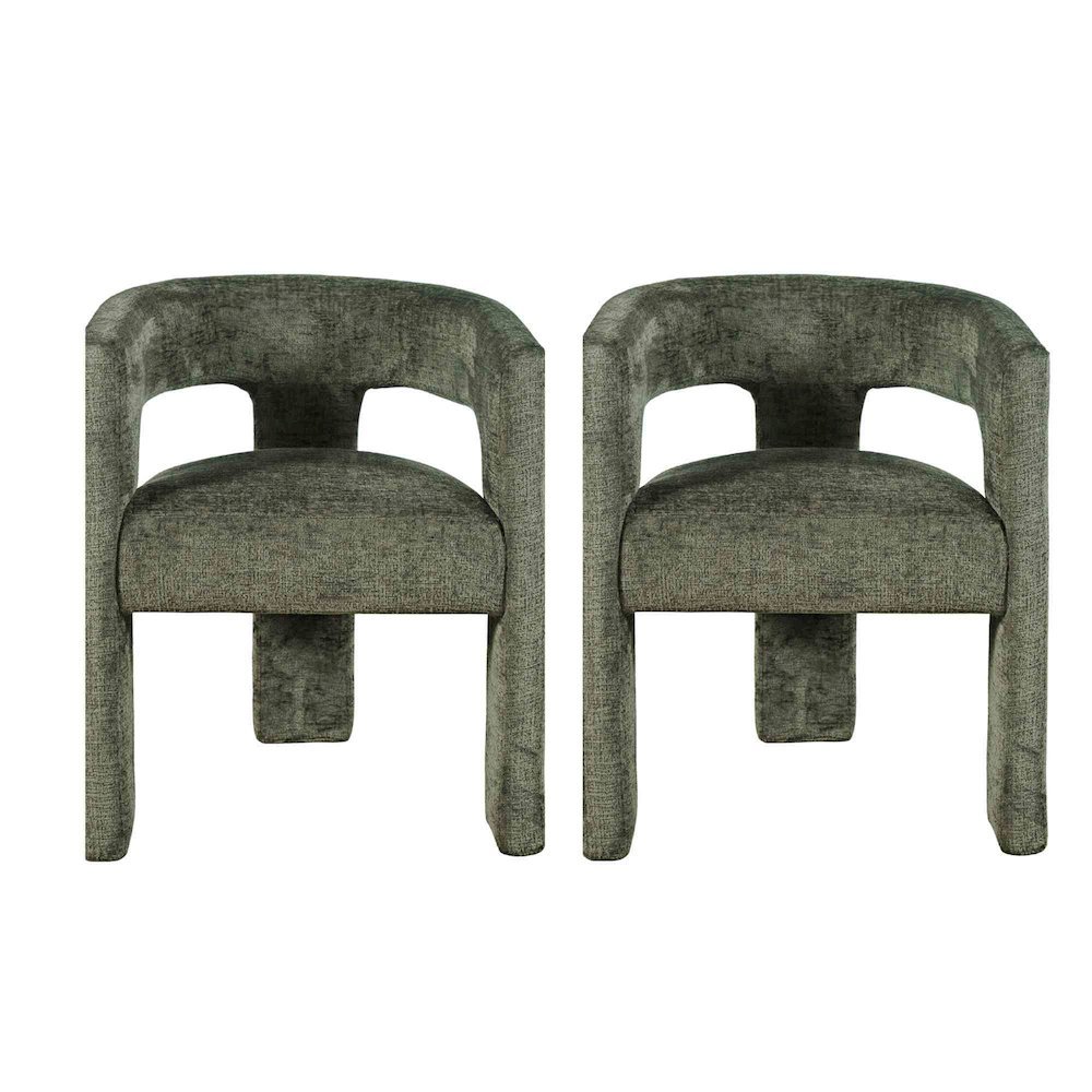 Gwen Modern Luxury Jacquard Fabric Sculpture Armchair - Set of 2. Picture 1