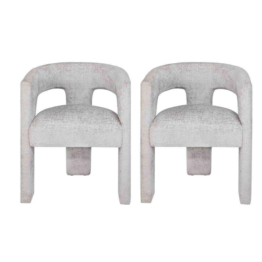 Gwen Modern Luxury Jacquard Fabric Sculpture Armchair - Set of 2. Picture 1