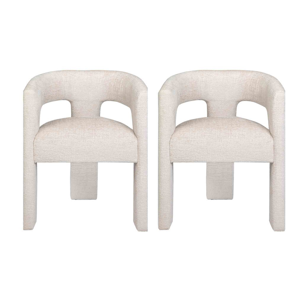 Gwen Modern Luxury Jacquard Fabric Sculpture Armchair - Set of 2. Picture 1