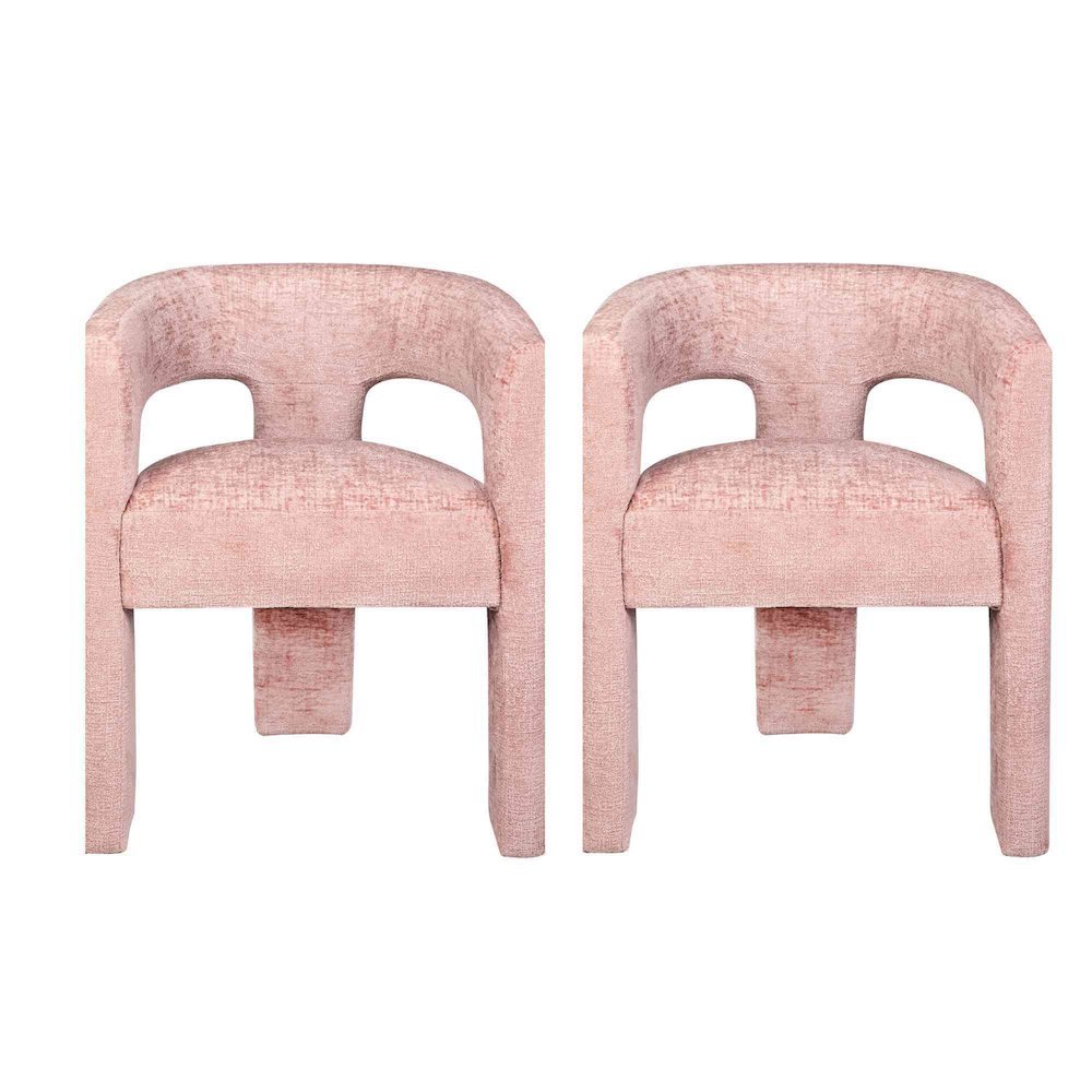Gwen Modern Luxury Jacquard Fabric Sculpture Armchair - Set of 2. Picture 1