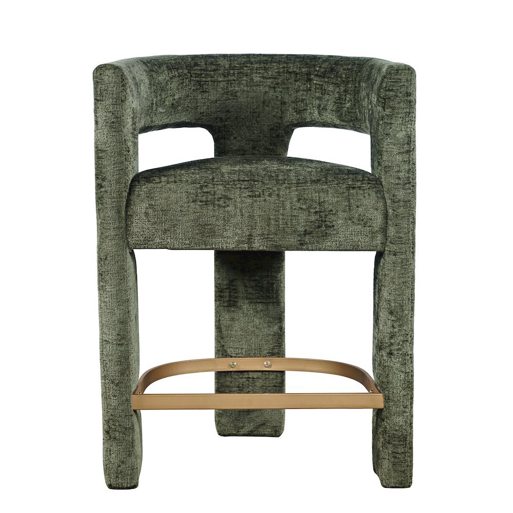 Gwen Modern Luxury Jacquard Fabric Upholstered Sculpture Counter Stool. Picture 1