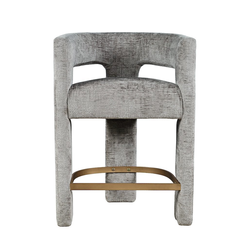 Gwen Modern Luxury Jacquard Fabric Upholstered Sculpture Counter Stool. Picture 1