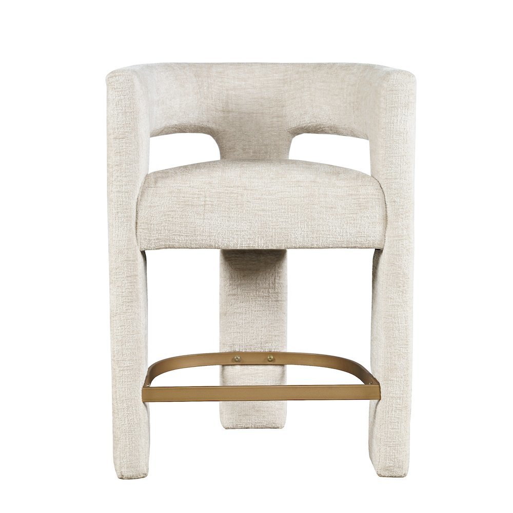 Gwen Modern Luxury Jacquard Fabric Upholstered Sculpture Counter Stool. Picture 1