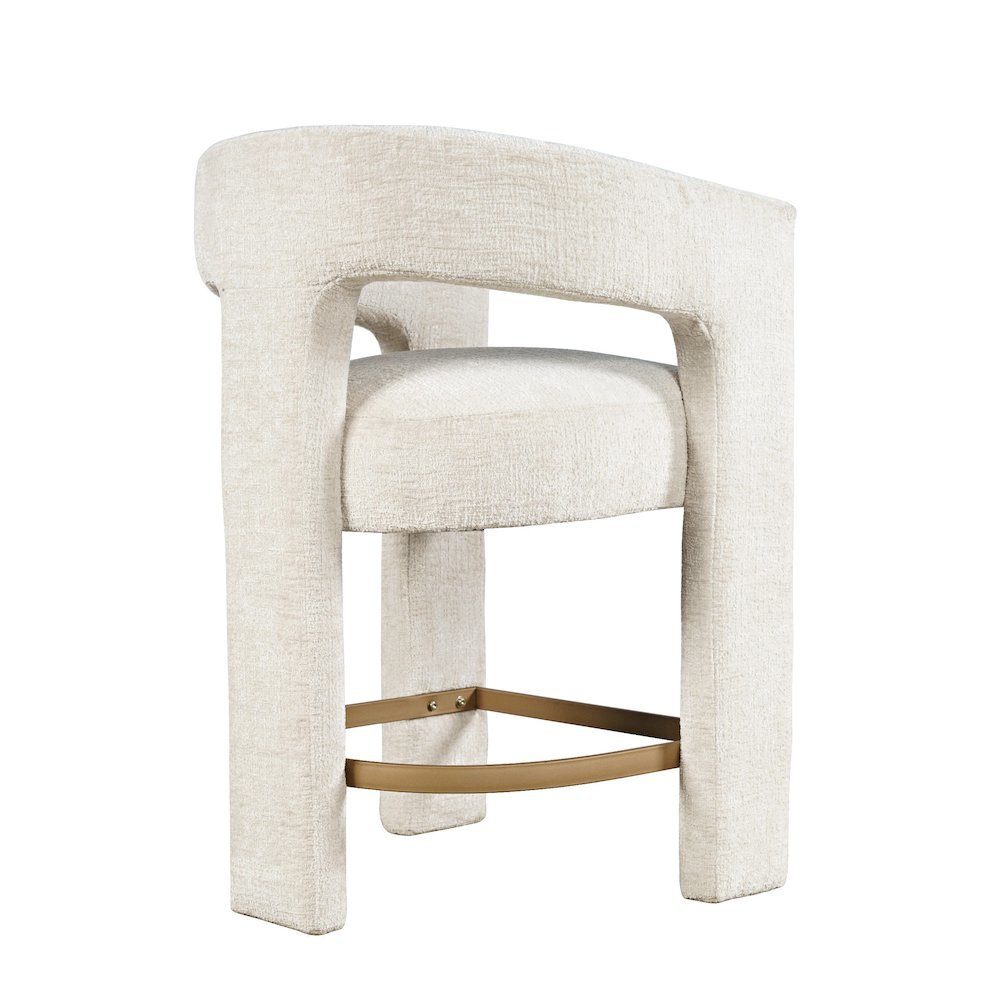 Gwen Modern Luxury Jacquard Fabric Upholstered Sculpture Counter Stool. Picture 5
