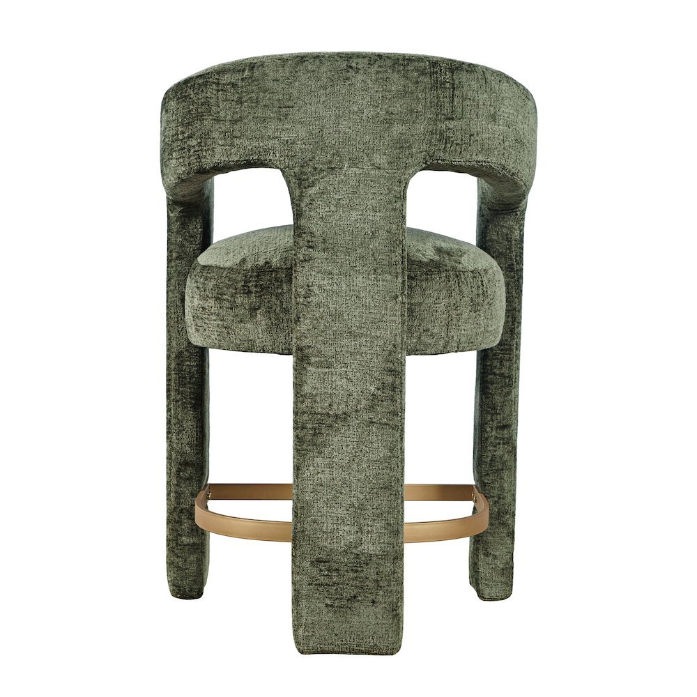 Gwen Modern Luxury Jacquard Fabric Upholstered Sculpture Counter Stool. Picture 7
