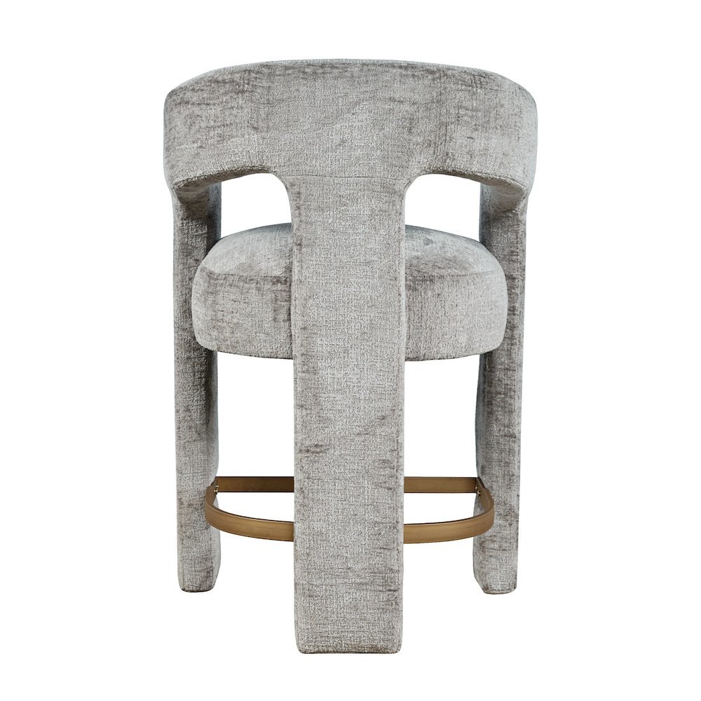 Gwen Modern Luxury Jacquard Fabric Upholstered Sculpture Counter Stool. Picture 8