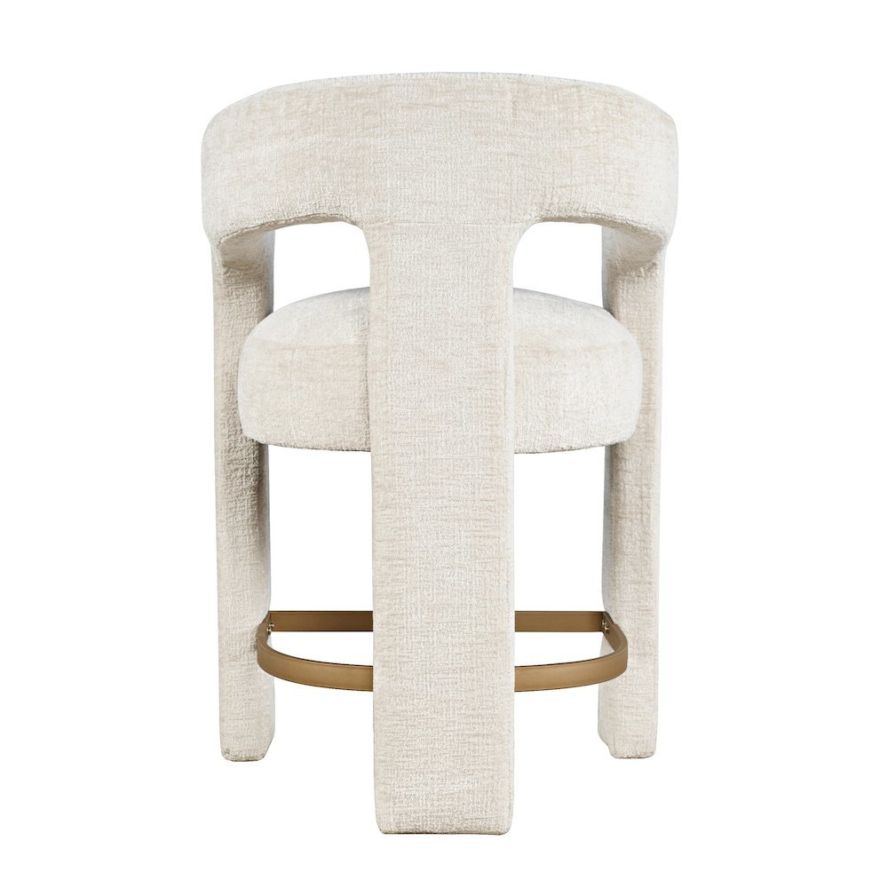 Gwen Modern Luxury Jacquard Fabric Upholstered Sculpture Counter Stool. Picture 6
