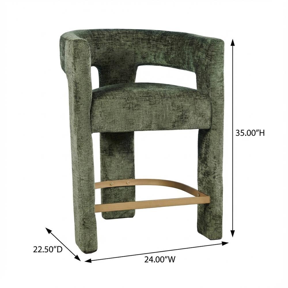 Gwen Modern Luxury Jacquard Fabric Upholstered Sculpture Counter Stool. Picture 3