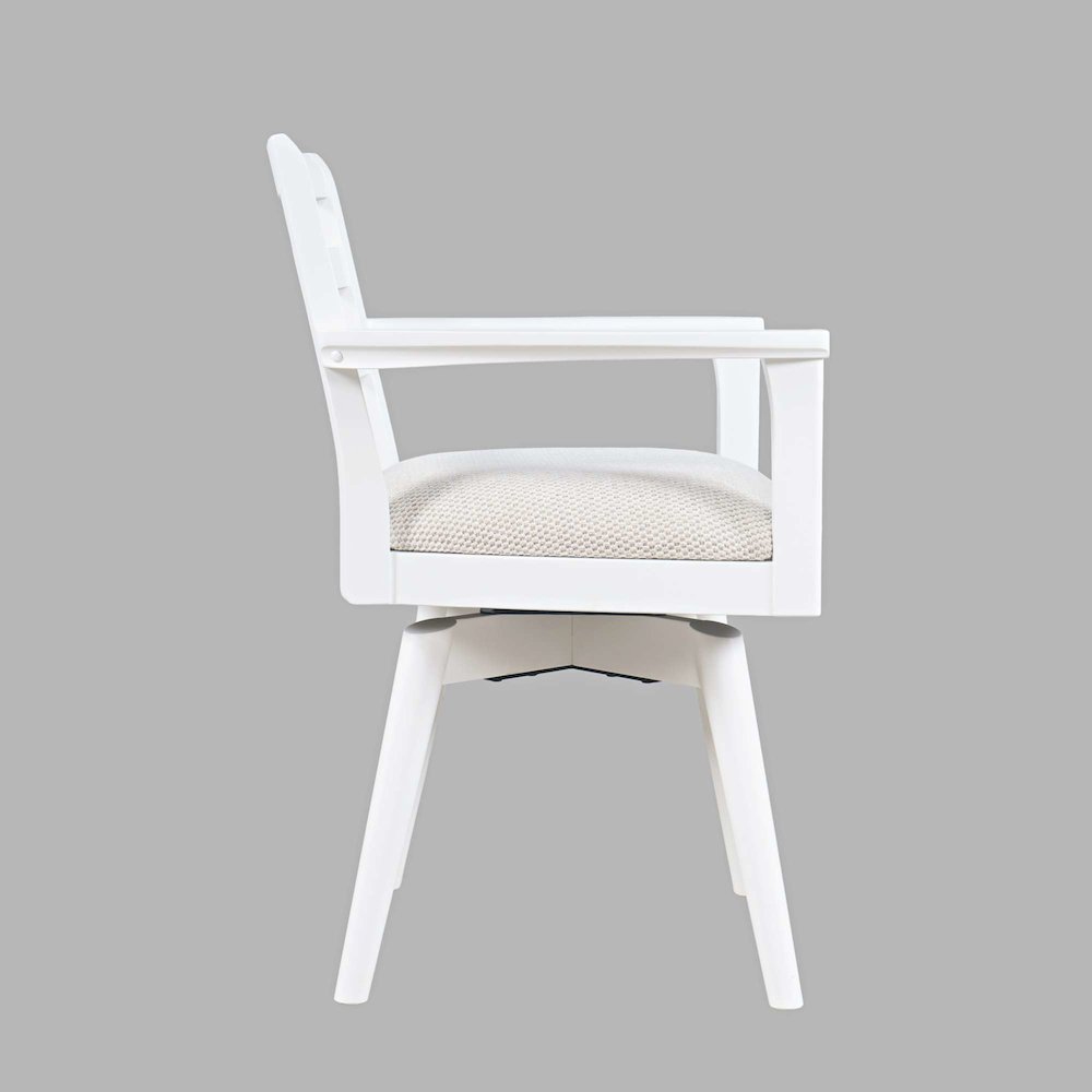 Axis Mid-Century Modern Upholstered Ladderback Swivel Dining Chair - Set of 2. Picture 6