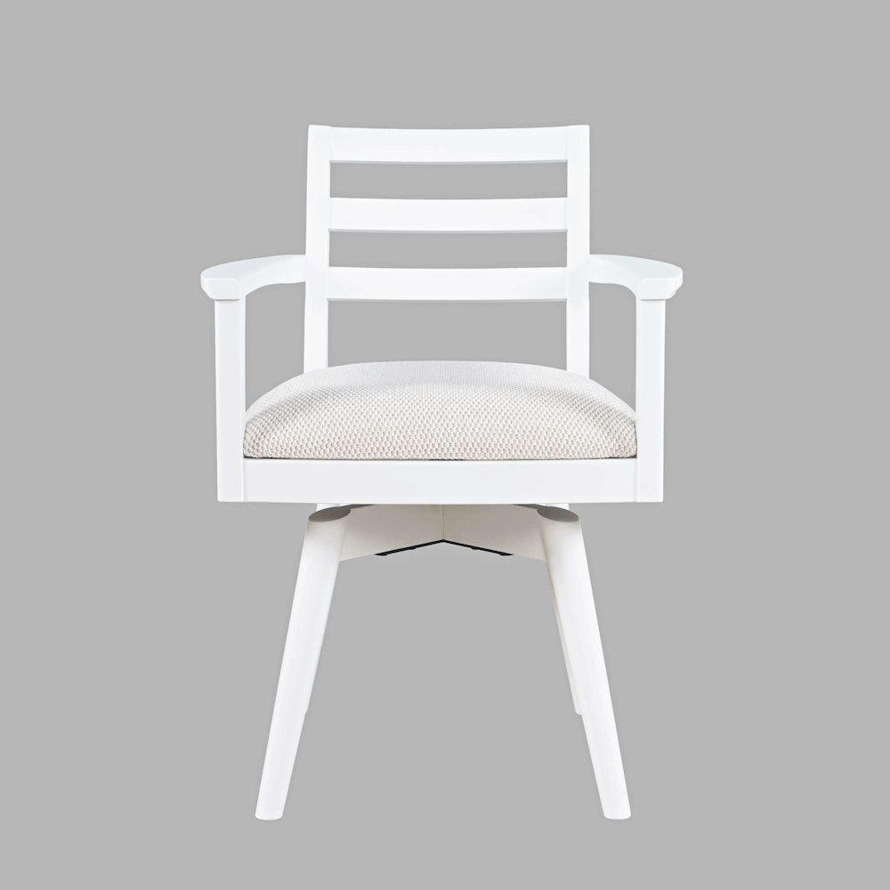 Axis Mid-Century Modern Upholstered Ladderback Swivel Dining Chair - Set of 2. Picture 1
