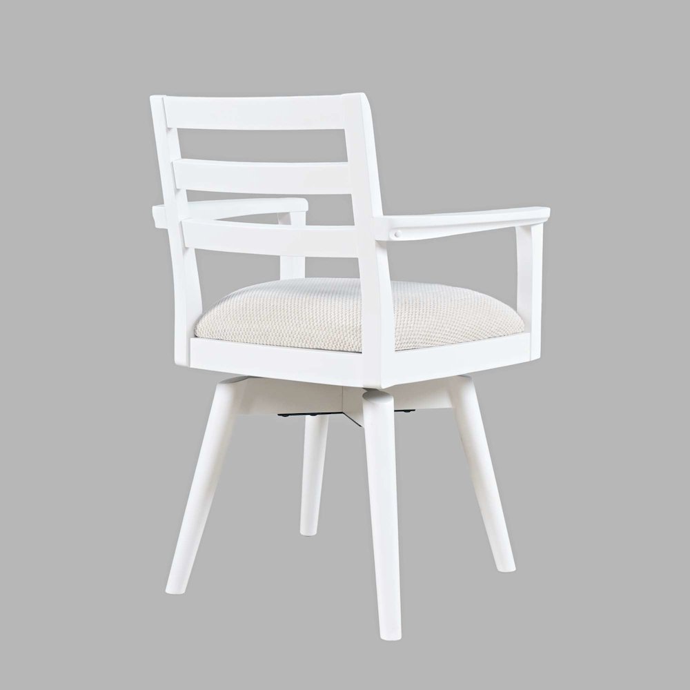 Axis Mid-Century Modern Upholstered Ladderback Swivel Dining Chair - Set of 2. Picture 7