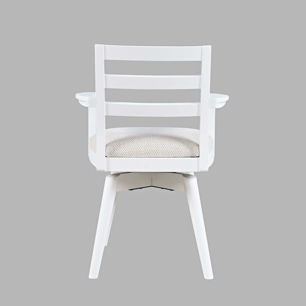 Axis Mid-Century Modern Upholstered Ladderback Swivel Dining Chair - Set of 2. Picture 5