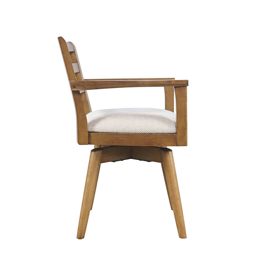Axis Mid-Century Modern Upholstered Ladderback Swivel Dining Chair - Set of 2. Picture 6