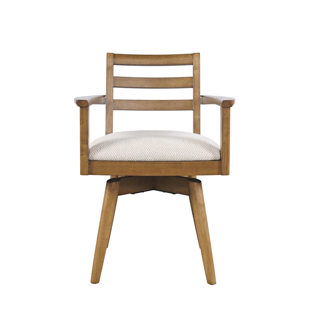 Axis Mid-Century Modern Upholstered Ladderback Swivel Dining Chair - Set of 2. Picture 1