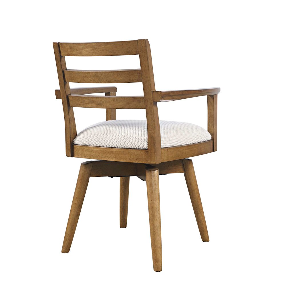 Axis Mid-Century Modern Upholstered Ladderback Swivel Dining Chair - Set of 2. Picture 7