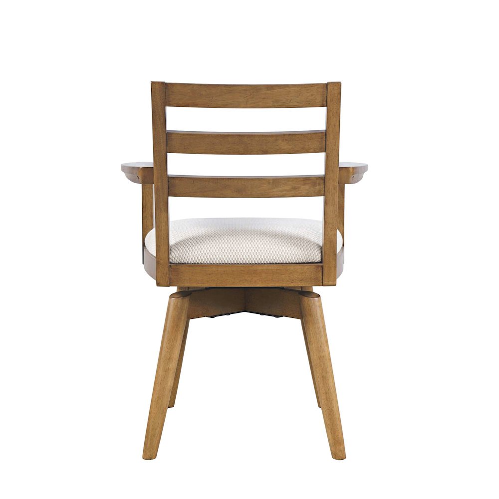 Axis Mid-Century Modern Upholstered Ladderback Swivel Dining Chair - Set of 2. Picture 5